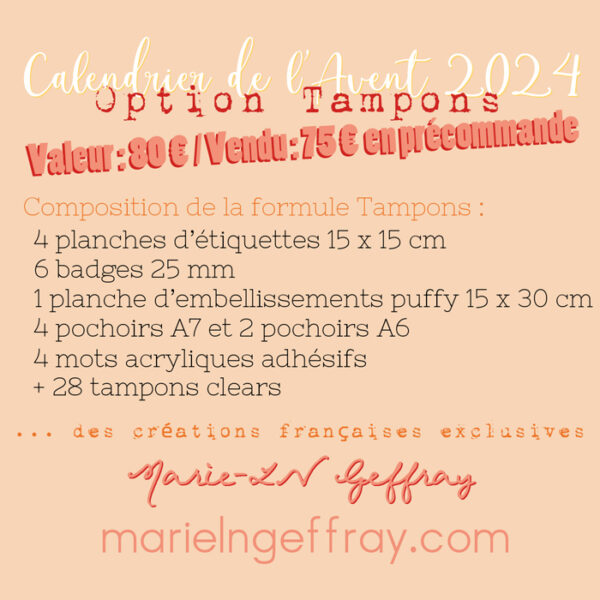 Calendrier de l'Avent 2024 - Option Tampons.