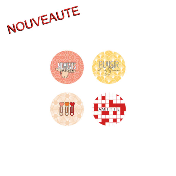 Lot de 4 badges   " Dans ma bulle " – BA22